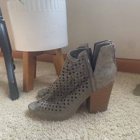 Maurices Taupe Cut-Out Block Heel Boots - Picture 1 of 4